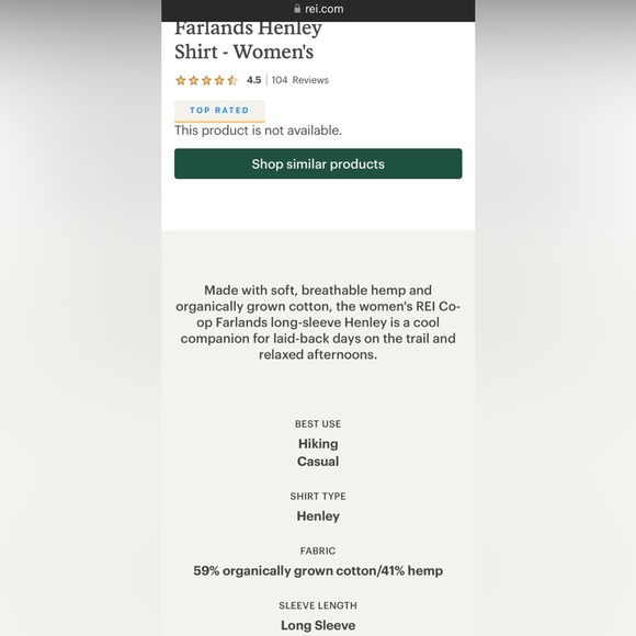 REI women’s Large burnt orange henley shirt - Picture 4 of 4